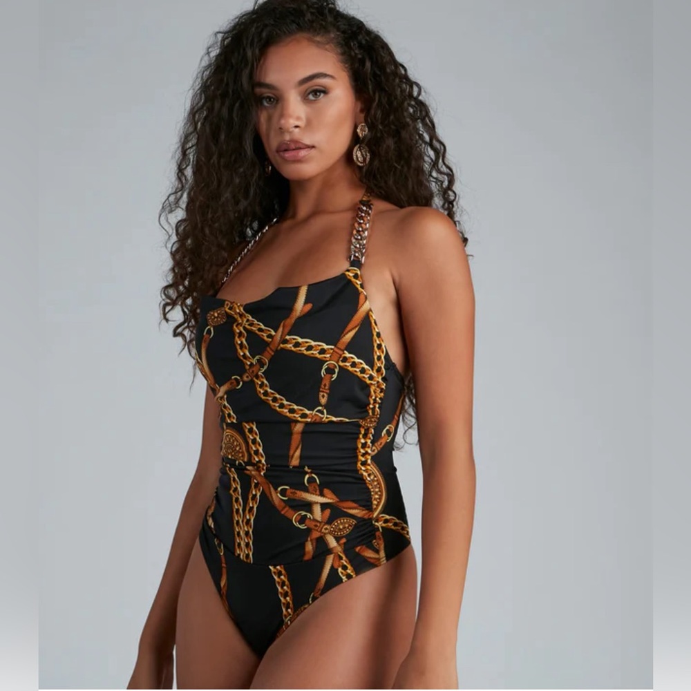 Bold Beauty Chain Halter Bodysuit